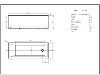 Акриловая ванна АКВАТЕК LAI170-0000001 Лайма 170x70 см